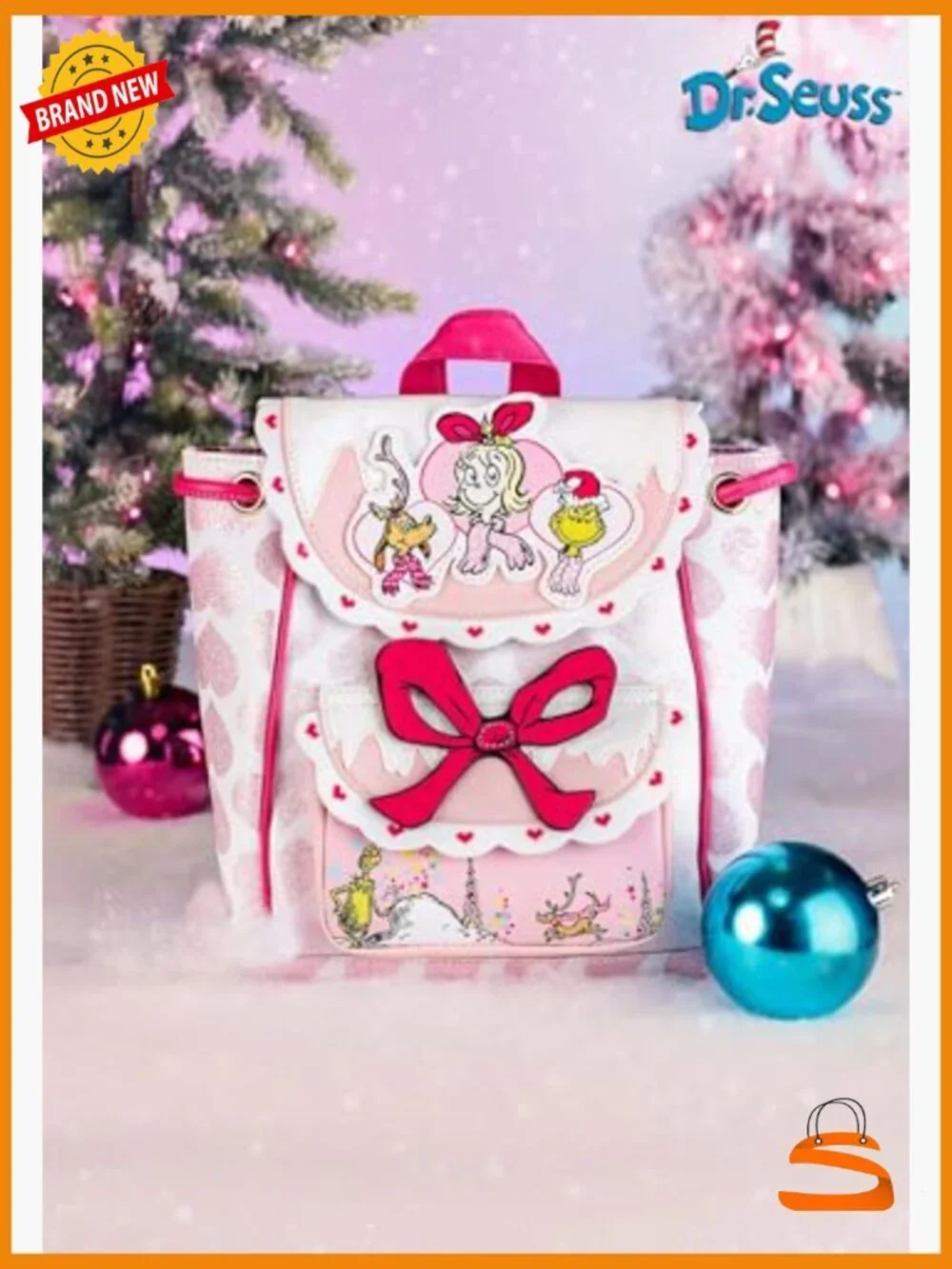 Dr. Seuss Cindy Lou Who Pink Mini Backpack - Officially Licensed Whoville Bag